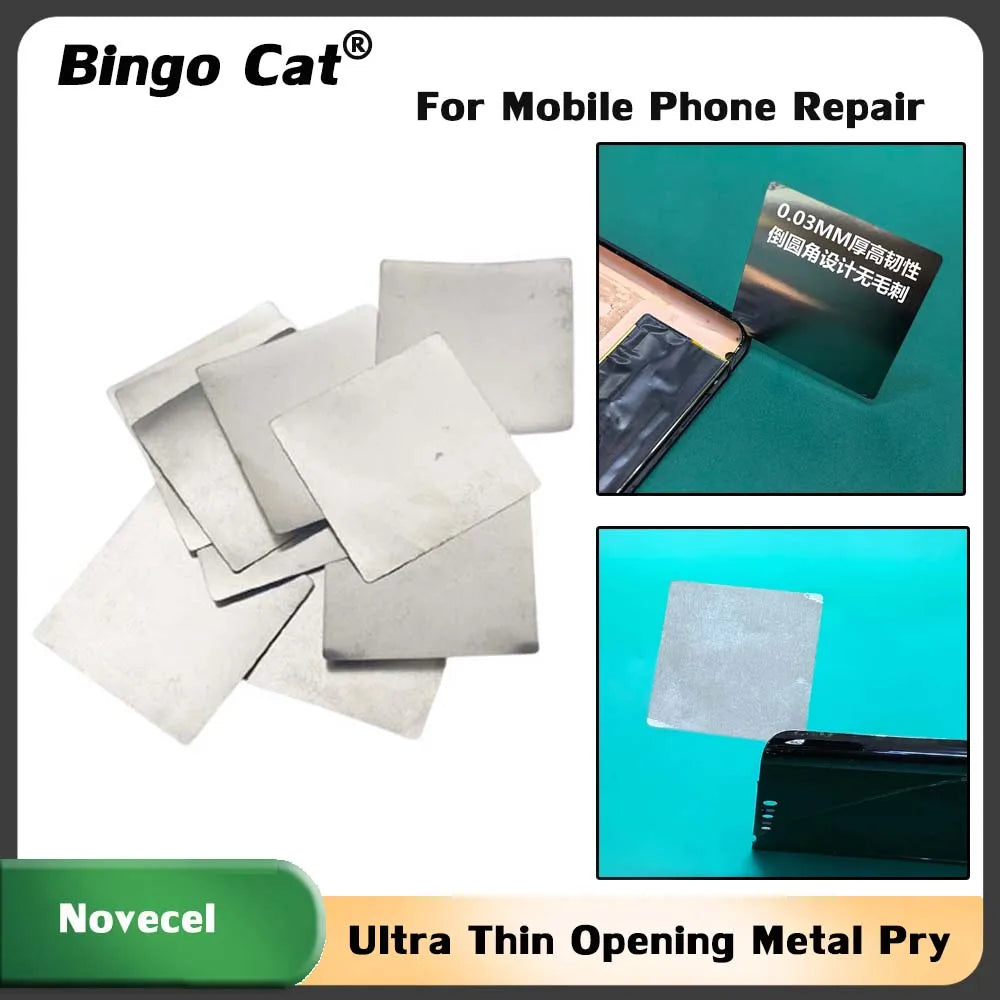 Novecel 0.03mm Ultra Thin Reusable Stainless Steel Opening Metal Pry LCD Screen Disassembler Screen Separating Repair Tools Set