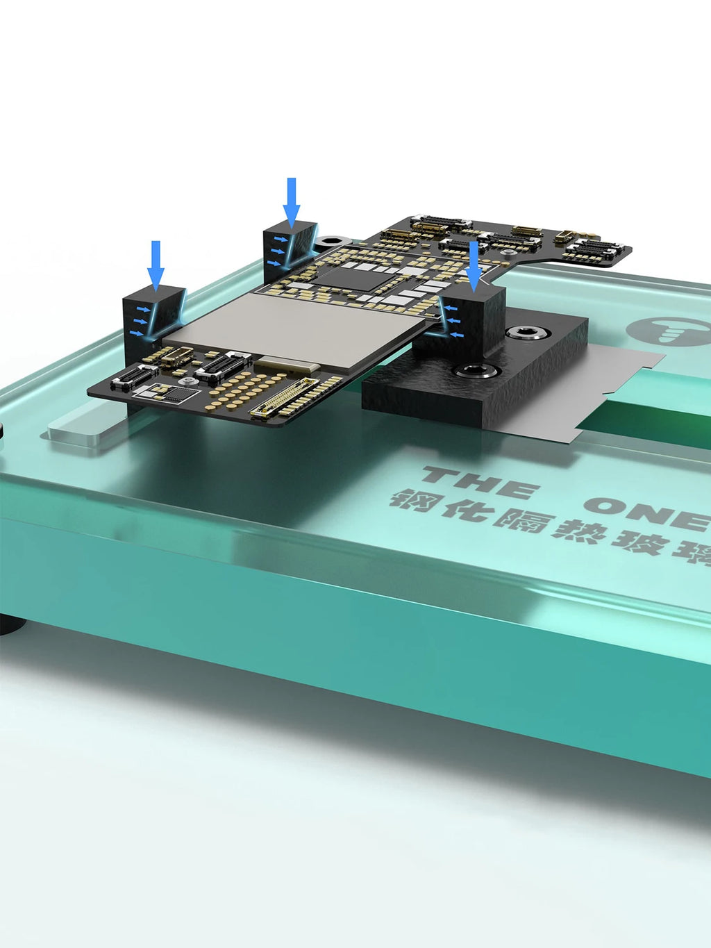 2UUL THE ONE Jig PCB Holder with Heat Resistance Glass Tempering Surface Motherboard Fixture for Mobile Phone Logic Board Repair