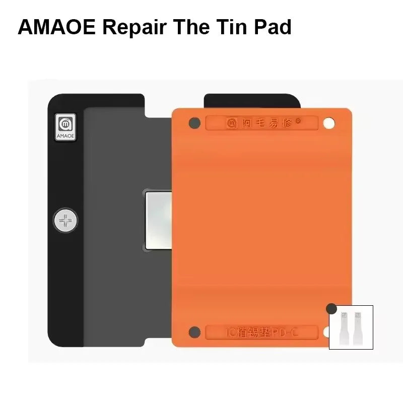 AMAOE PD-C Planting Tin Pad Universal Magnetic BGA Reballing Platform for iPhone 6-15 Phone CPU IC Rework Adsorption Silicon Mat