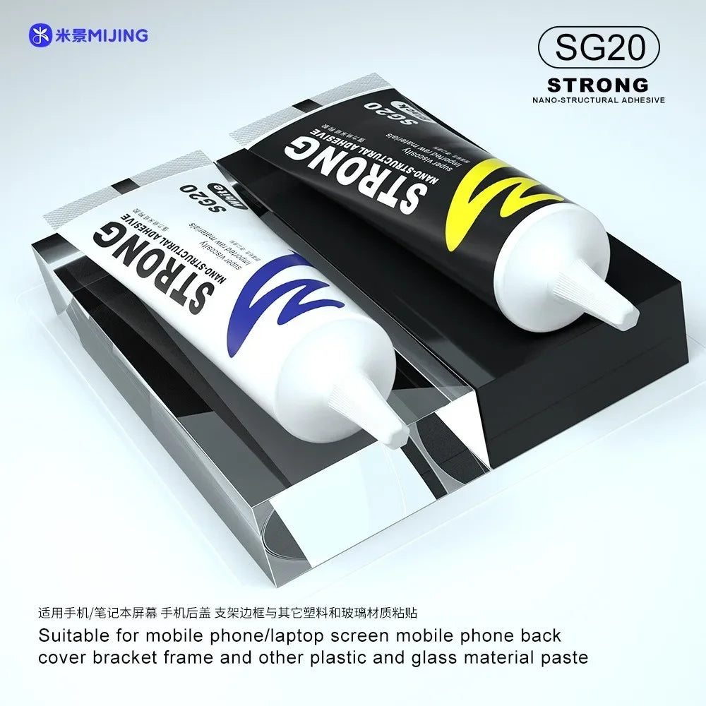 Mijing SG20 50ML Strong Nano Structural Adhesive Soft Multi Purpose Glue For Mobile Phones Touch Screen Back Cover Bonding Tools