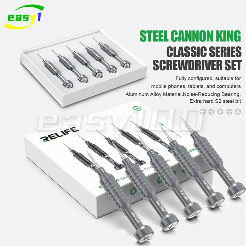 RELIFE RL-730A Universal Disassembly Screwdriver Set for Phone Strong Magnetic Suction Extra Hard S2 Steel Bit Repair Tools