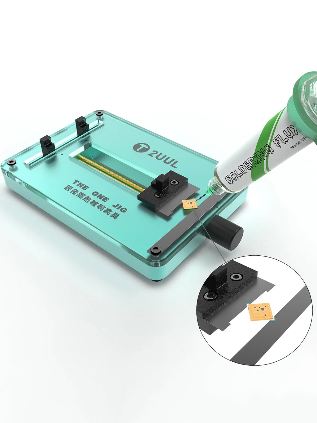2UUL THE ONE Jig PCB Holder with Heat Resistance Glass Tempering Surface Motherboard Fixture for Mobile Phone Logic Board Repair
