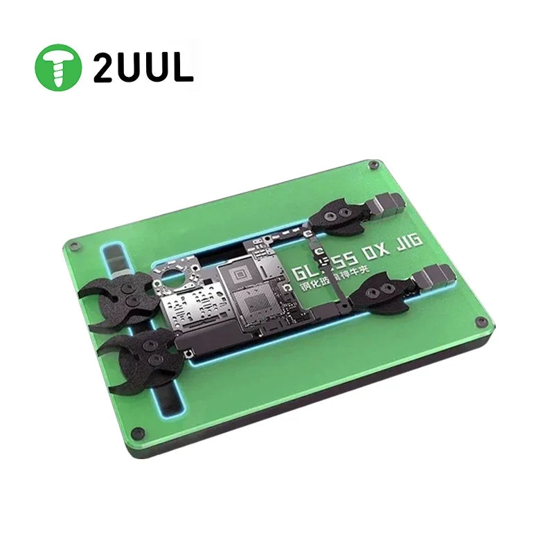 2UUL BH21 OX JIG Universal Phone PCB Board Glass Tempering Surface PCB Holder for Mobile Phones Motherboard CPU IC Repair Tools