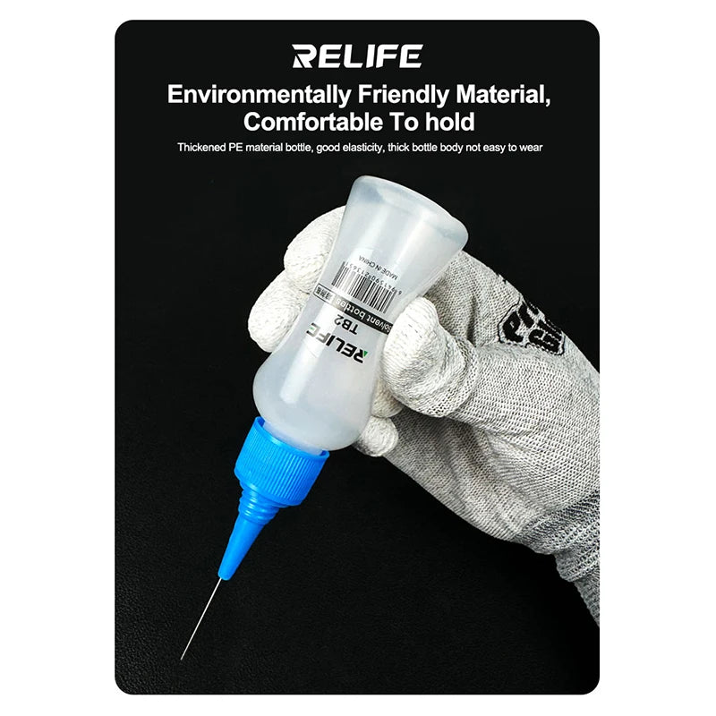 RELIFE TB2 Empty Solvent Bottle for Mobile Phone PCB Cleaning Pot Tool Anti-corrosion Empty Alcohol Bottle Distributor