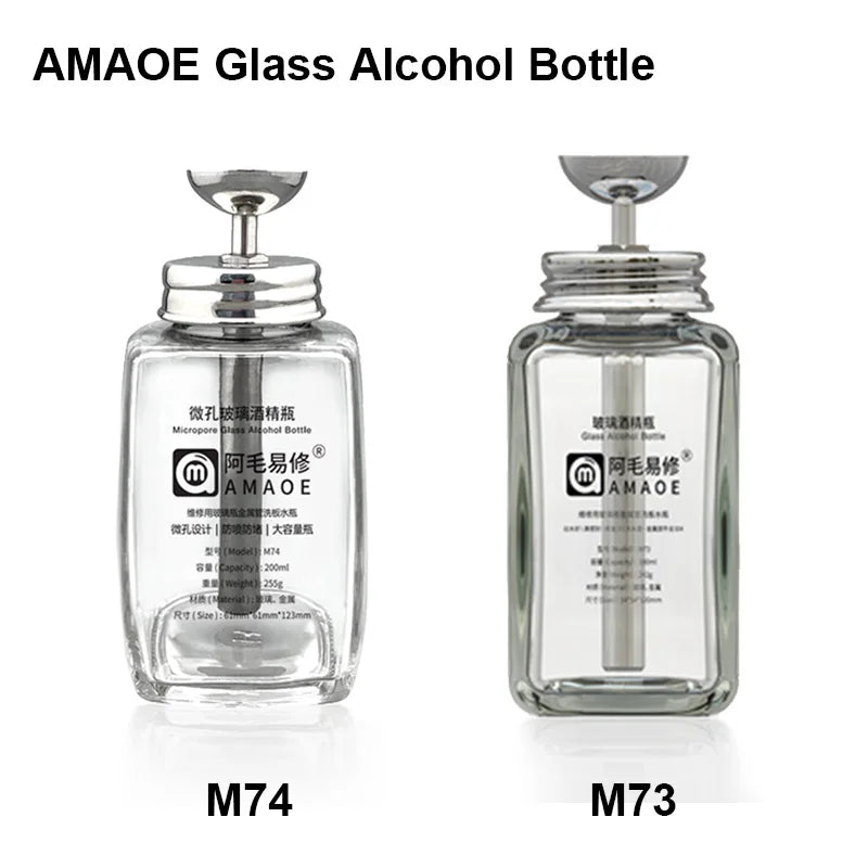 AMAOE M73 M74 180ML 200ML Glass Alcohol Bottle for Mobile Phone Repair Washboard Water Bottle Liquid Glass Bottle
