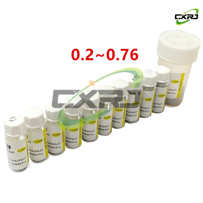 1 Bottle Reballing Balls (0.2 0.25 0.3 0.35 0.4 0.45 0.5 0.55 0.6 0.65 0.76 ) BGA LeadSolder Ball Leaded BGA Rework Repair Tools