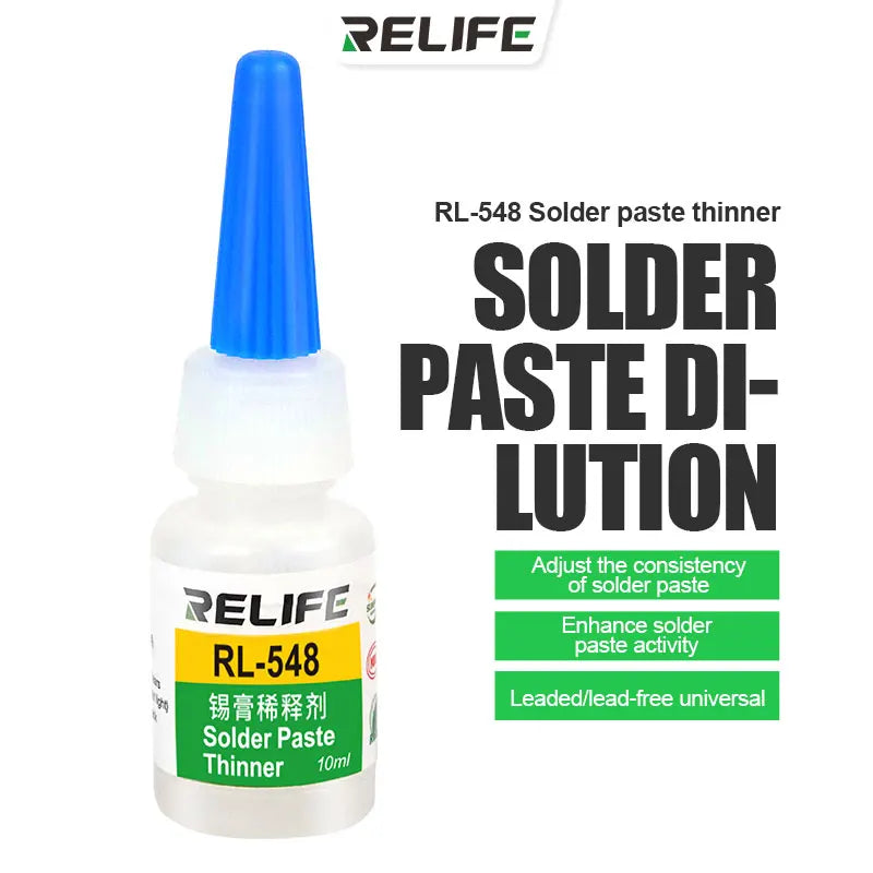 RELIFE RL-548 Solder Paste Thinner Leaded/Lead-Free Universal Enhance Solder Paste Activity Eco-Friendly and Tasteless