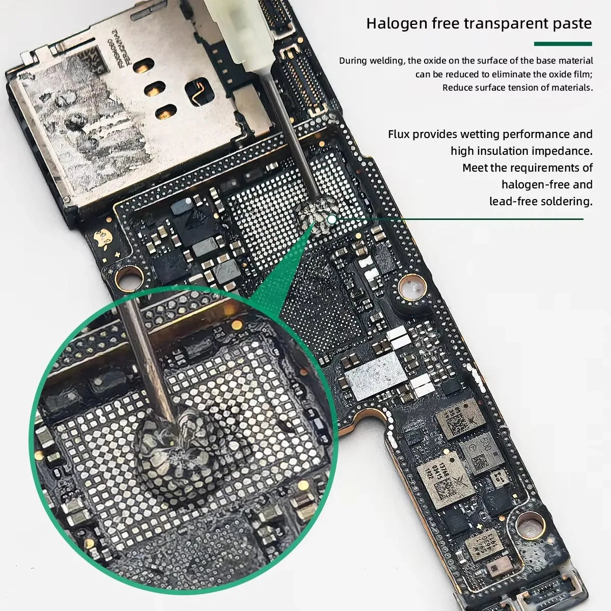 10cc Solder Flux Halogen Free Transparent Paste Needle Tube Type Flux for CPU Maintenance / Chip Desoldering / BGA Tin Plating