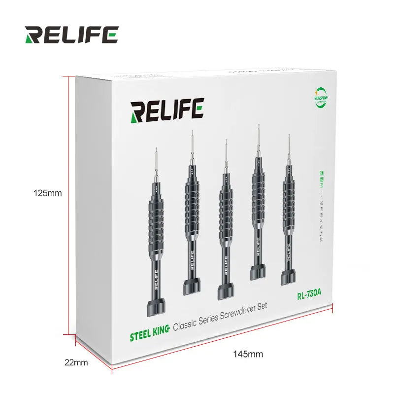 RELIFE RL-730A Universal Disassembly Screwdriver Set for Phone Strong Magnetic Suction Extra Hard S2 Steel Bit Repair Tools