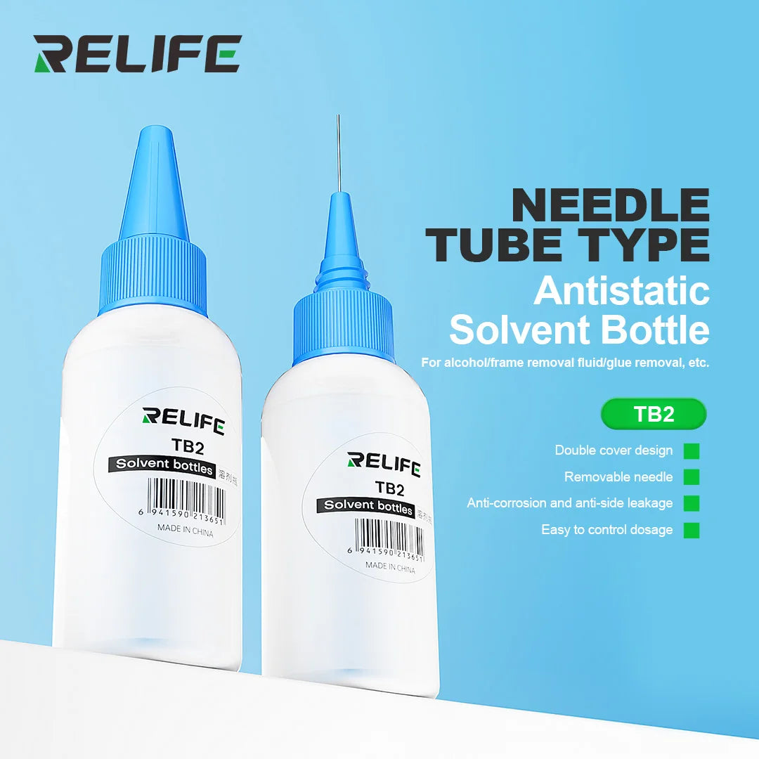 RELIFE TB2 Empty Solvent Bottle for Mobile Phone PCB Cleaning Pot Tool Anti-corrosion Empty Alcohol Bottle Distributor