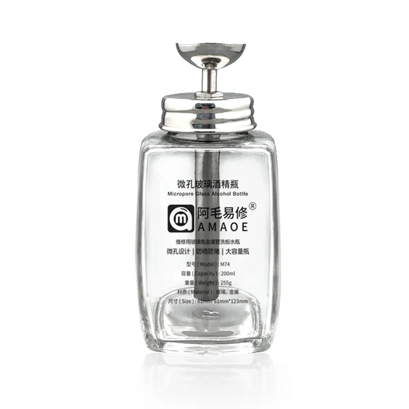 AMAOE M73 M74 180ML 200ML Glass Alcohol Bottle for Mobile Phone Repair Washboard Water Bottle Liquid Glass Bottle