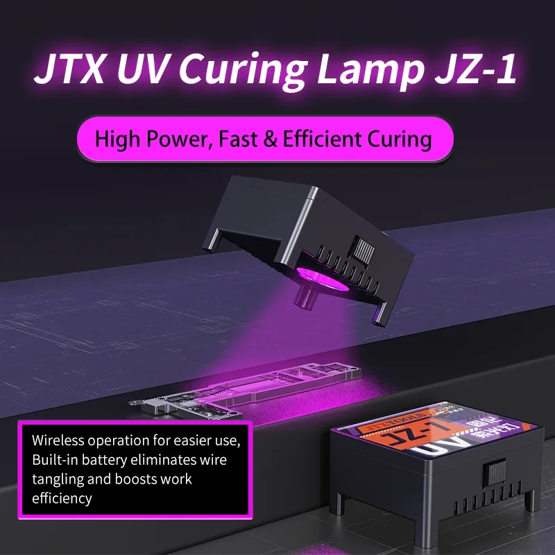 UV Curing Lamp Wireless Type-C Rechargeable for Screen Repair UV Adhesive Fast Drying Phone Screen Glue Curing Tool
