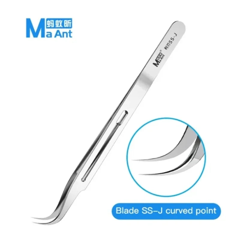 MaAnt SS-A/A1/J Tweezers Multifunction sturdy Non Magnetic Stainless Steel Aviation Material For SMD PCB Phone Repair Tools